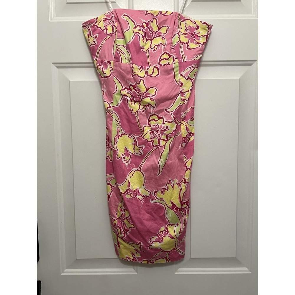 Lilly Pulitzer Size 2 Hotty Pink Girly Beach Barbie Pattern Dress Spring Floral